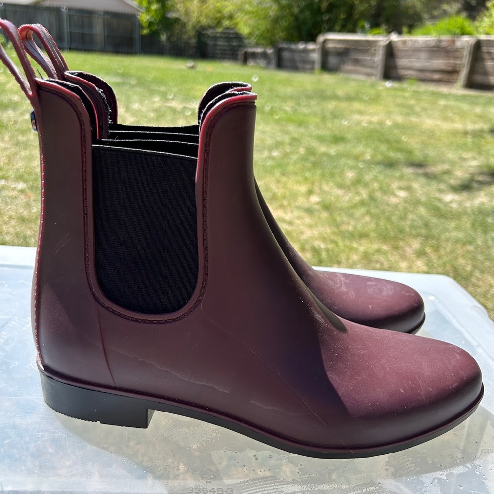 EUC Sam Edelman Rain Boots Ankle Royal Purple Heeled (9) - Picture 5 of 7